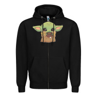 Black Baby yoda Zipper Hoodie - StudioElite
