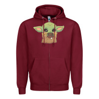 Burgundy Baby yoda Zipper Hoodie - StudioElite