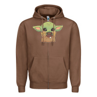 Chestnut Baby yoda Zipper Hoodie - StudioElite
