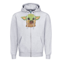 Heather Grey Baby yoda Zipper Hoodie - StudioElite