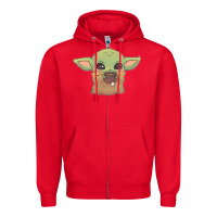 Red Baby yoda Zipper Hoodie - StudioElite