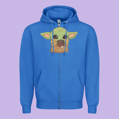 Baby Yoda Zipper Hoodie Designed By Studioelite