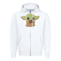 White Baby yoda Zipper Hoodie - StudioElite