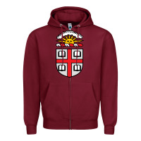 Burgundy brown university Zipper Hoodie - StudioElite