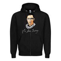 Black rbg ruth bader ginsburg feminist t shirt   signature art Zipper Hoodie - StudioElite