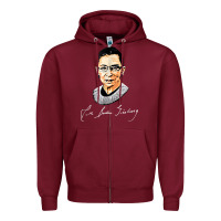 Burgundy rbg ruth bader ginsburg feminist t shirt   signature art Zipper Hoodie - StudioElite