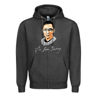 Charcoal Heather rbg ruth bader ginsburg feminist t shirt   signature art Zipper Hoodie - StudioElite