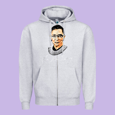 Rbg Ruth Bader Ginsburg Feminist T Shirt   Signature Art Zipper Hoodie Designed By Studioelite