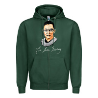 Sports Green rbg ruth bader ginsburg feminist t shirt   signature art Zipper Hoodie - StudioElite