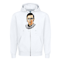 White rbg ruth bader ginsburg feminist t shirt   signature art Zipper Hoodie - StudioElite