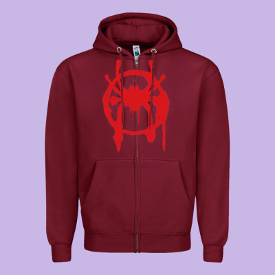 Into The Spider-verse Zipper Hoodie Designed By Studioelite