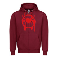 Burgundy Into the Spider-Verse Zipper Hoodie - StudioElite