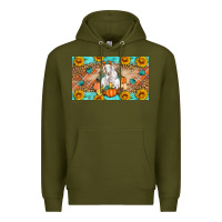 Army Green Goat Family Fall Pumpkins Premium Hoodie - Artiststas