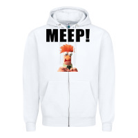 White Beaker MEEP Zipper Hoodie - StudioElite