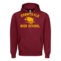 Burgundy high scool merch Zipper Hoodie - StudioElite