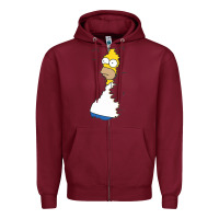 Burgundy Homer In Hedges Classic Zipper Hoodie - StudioElite