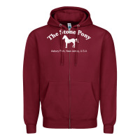 Burgundy The Stone Pony Zipper Hoodie - StudioElite