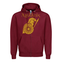 Burgundy achilles son of peleus Zipper Hoodie - StudioElite