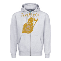 Heather Grey achilles son of peleus Zipper Hoodie - StudioElite