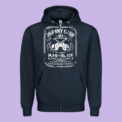 Johnny Cash Man In Black Zipper Hoodie Designed By Studioelite