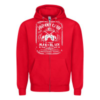 Red johnny cash man in black Zipper Hoodie - StudioElite