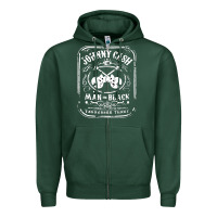 Sports Green johnny cash man in black Zipper Hoodie - StudioElite
