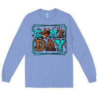 Colony Blue Game day American Football leopard frame Long Sleeve Tee - LillyAllenDesigns
