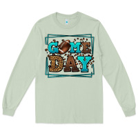 Matcha Game day American Football leopard frame Long Sleeve Tee - LillyAllenDesigns