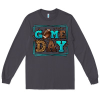 Smoke Game day American Football leopard frame Long Sleeve Tee - LillyAllenDesigns