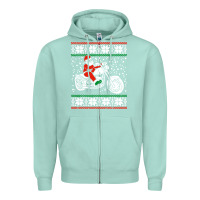 Seafoam santa ridin motocycle Zipper Hoodie - StudioElite