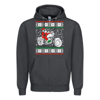 Smoke santa ridin motocycle Zipper Hoodie - StudioElite