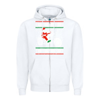 White santa ridin motocycle Zipper Hoodie - StudioElite