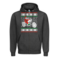 Santa Ridin Motocycle Zipper Hoodie | Teevron