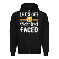 Black lets get schnitzel faced men women vintage oktoberfest t shirt Zipper Hoodie - StudioElite