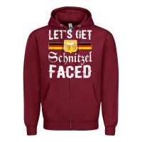 Burgundy lets get schnitzel faced men women vintage oktoberfest t shirt Zipper Hoodie - StudioElite
