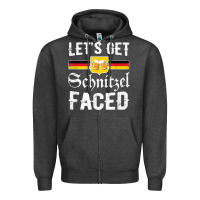 Charcoal Heather lets get schnitzel faced men women vintage oktoberfest t shirt Zipper Hoodie - StudioElite