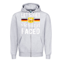 Heather Grey lets get schnitzel faced men women vintage oktoberfest t shirt Zipper Hoodie - StudioElite