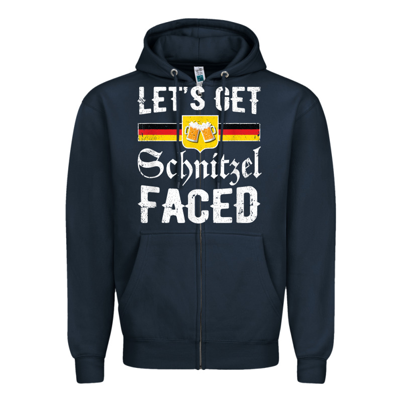 Lets Get Schnitzel Faced Men Women Vintage Oktoberfest T Shirt Zipper Hoodie by StudioElite | Teevron