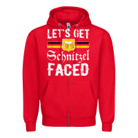 Red lets get schnitzel faced men women vintage oktoberfest t shirt Zipper Hoodie - StudioElite