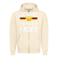 Sandshell lets get schnitzel faced men women vintage oktoberfest t shirt Zipper Hoodie - StudioElite