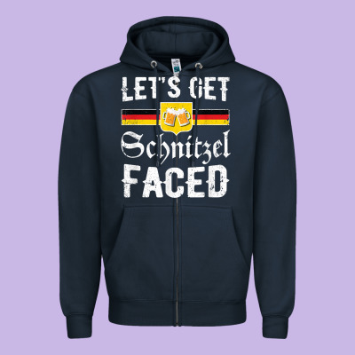 Lets Get Schnitzel Faced Men Women Vintage Oktoberfest T Shirt Zipper Hoodie Designed By Studioelite