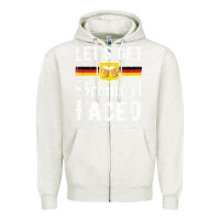 Oatmeal Heather lets get schnitzel faced men women vintage oktoberfest t shirt Zipper Hoodie - StudioElite