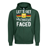 Sports Green lets get schnitzel faced men women vintage oktoberfest t shirt Zipper Hoodie - StudioElite