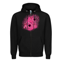 Black ribbon patch Zipper Hoodie - JahusDesignShop