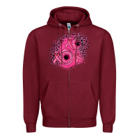 Burgundy ribbon patch Zipper Hoodie - JahusDesignShop