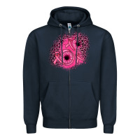 Navy ribbon patch Zipper Hoodie - JahusDesignShop