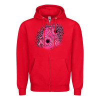 Red ribbon patch Zipper Hoodie - JahusDesignShop