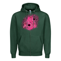 Sports Green ribbon patch Zipper Hoodie - JahusDesignShop