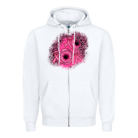 White ribbon patch Zipper Hoodie - JahusDesignShop