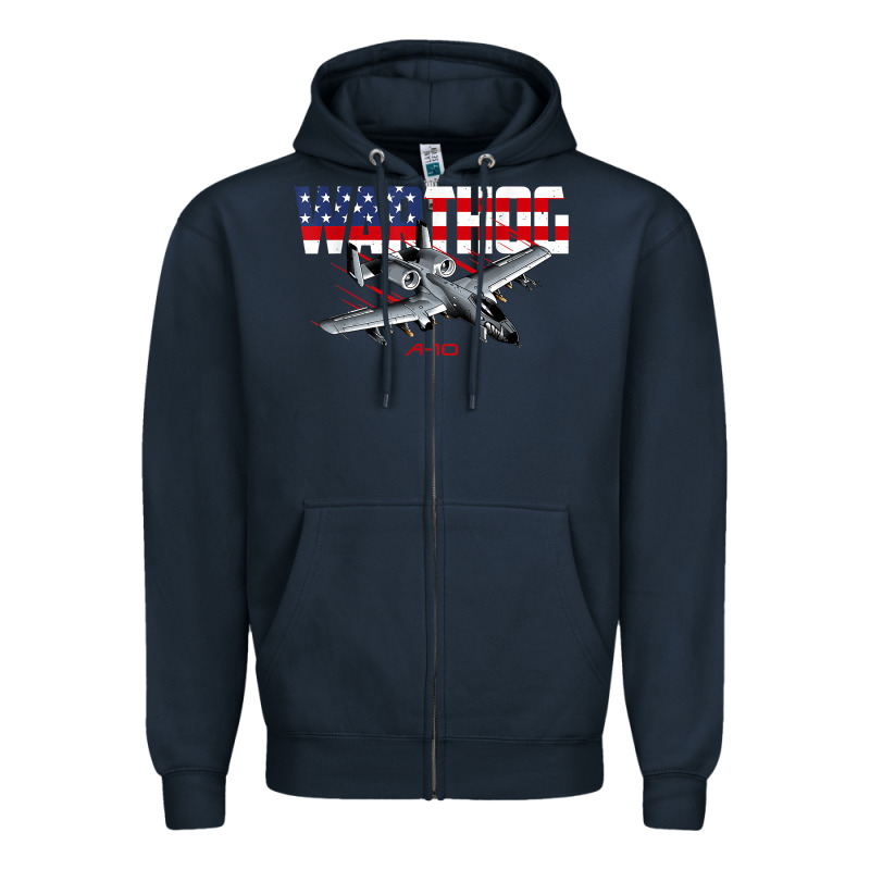 Military Airplane A-10 Warthog American Flag Zipper Hoodie by StudioElite | Teevron